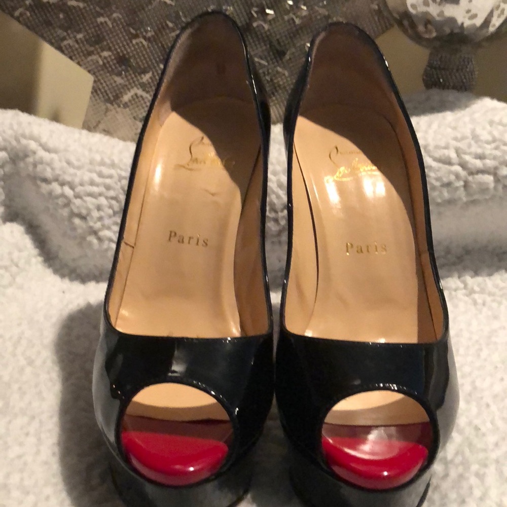 Christian Louboutin Patent Leather Red Peep Toe